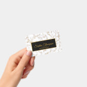 Monogramme - Badge élégant moderne en marbre blanc (Manuel / portable)