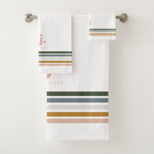 Monogramme Bandes Rétro Chic