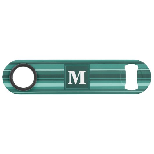 Monogramme bandes turquoises (Devant (Horizontal))