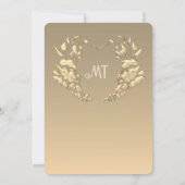 Monogramme baroque Faire-part de mariage or bleu (Dos)