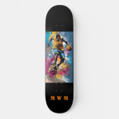 Monogramme Basketball Design unique Skateboard (Recto)