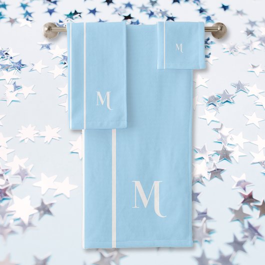 Monogramme Bébé Bleu Blancs de course Stripes Garç