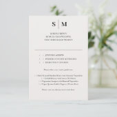 Monogramme beige Mariage classique RSVP (Debout devant)