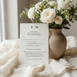 Monogramme beige Mariage classique RSVP