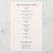 Monogramme beige Programme de mariage classique (Dos)