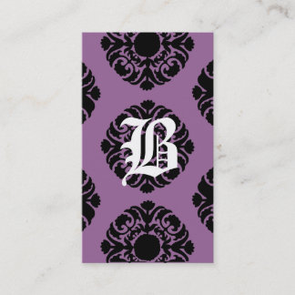 Monogramme bl pourpre de damassé de cartes de