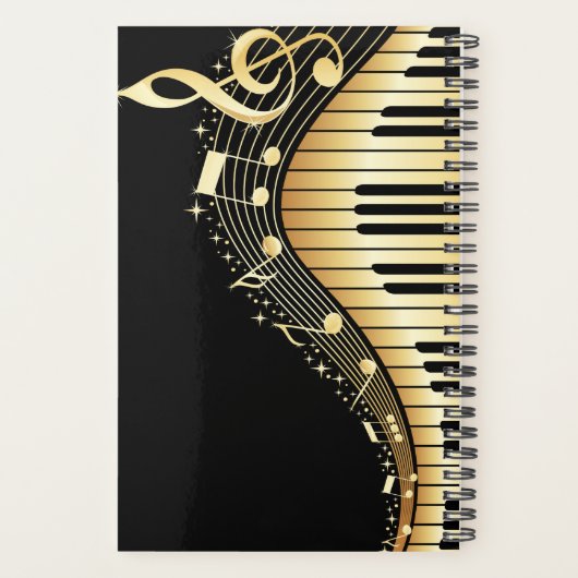 Monogramme Black and Gold Music Notes Design (Dos)