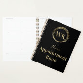Monogramme Black Gold Circles Accueil carnet de re (Devant avec enveloppe)