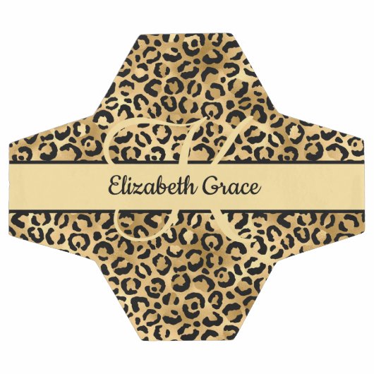 Monogramme Black Gold Empreinte de léopard Cheetah (Plat)