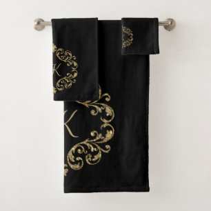 Monogramme Black Gold Parties scintillant tendance