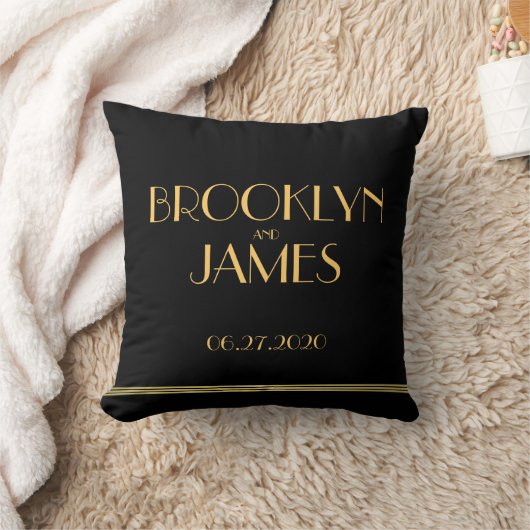 Monogramme Black Great Gatsby Mariages Coussins (Couverture)
