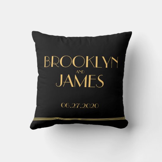 Monogramme Black Great Gatsby Mariages Coussins (Verso)