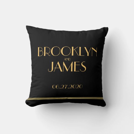 Monogramme Black Great Gatsby Mariages Coussins (Recto)
