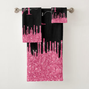 Monogramme Black Metallic Hot rose Parties scintil