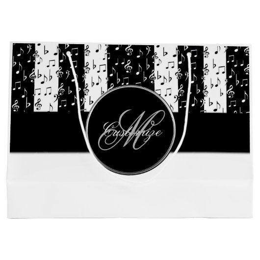 Monogramme Black & White Musical Stripes Grand Sac (Dos)