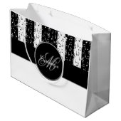 Monogramme Black & White Musical Stripes Grand Sac (Dos Angle)