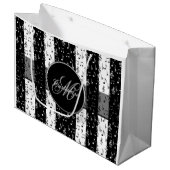 Monogramme Black & White Musical Stripes Grand Sac (Devant Angle)