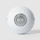 Monogramme blanc argenté Les balles de golf initia (Devant)