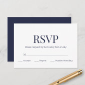 Monogramme blanc bleu marine RSVP