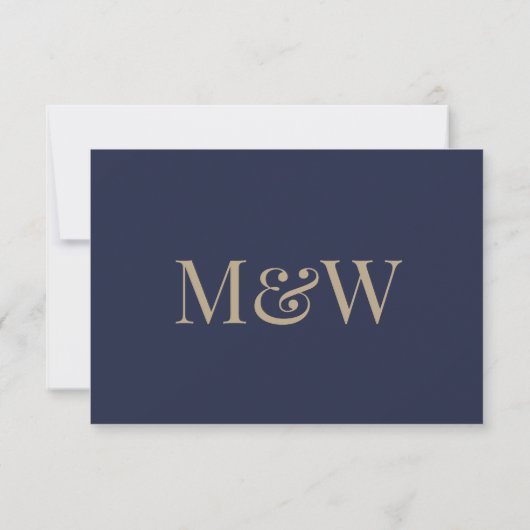 Monogramme blanc bleu marine RSVP (Dos)