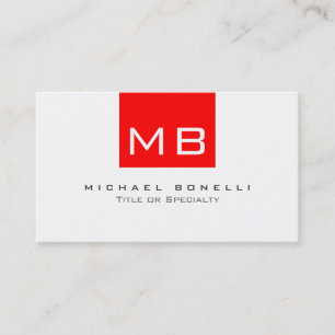 Monogramme blanc Carte de visite tendance