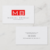 Monogramme blanc Carte de visite tendance (Devant / Derrière)