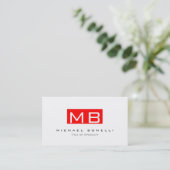 Monogramme blanc Carte de visite tendance (Debout devant)