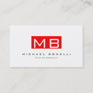 Monogramme blanc Carte de visite tendance