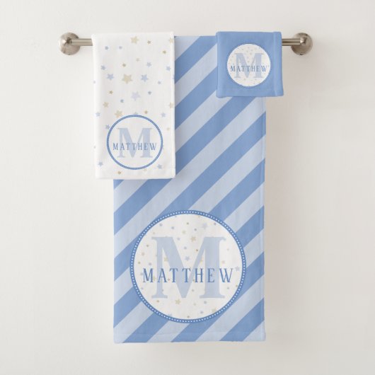 Monogramme blanc et bleu Nouveau-né (En situation)