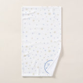 Monogramme blanc et bleu Nouveau-né (Serviette à main)