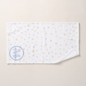 Monogramme blanc et bleu Nouveau-né (Serviette à main)