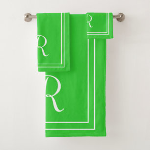 Monogramme blanc et chaux verts