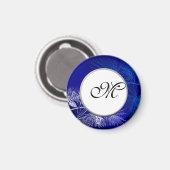 Monogramme Blanc hiver Magnets personnalisés (Recto/Verso)