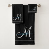Monogramme blanc initial Turquoise Nom du script (En situation)