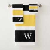 Monogramme blanc jaune noir Grillé moderne (En situation)