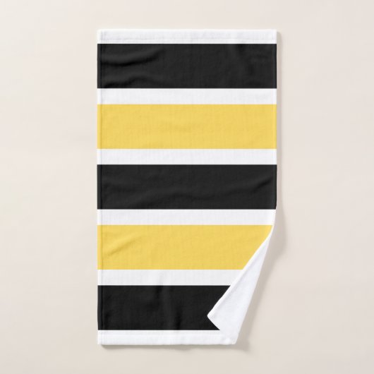 Monogramme blanc jaune noir Grillé moderne (Serviette à main)