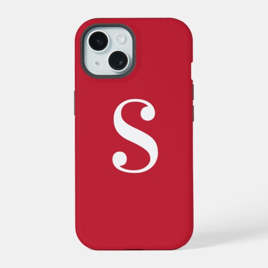 Monogramme blanc minimal en rouge (Verso)