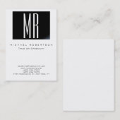 Monogramme Blanc noir de bande Carte de visite Chu (Devant / Derrière)
