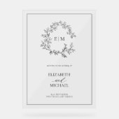 Monogramme blanc noir en poitrine Mariage de bienv (Recto)