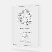 Monogramme blanc noir en poitrine Mariage de bienv (Angle)
