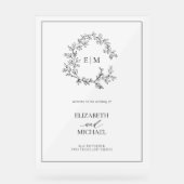 Monogramme blanc noir en poitrine Mariage de bienv (Recto)