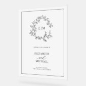 Monogramme blanc noir en poitrine Mariage de bienv (Angle)