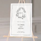 Monogramme blanc noir en poitrine Mariage de bienv