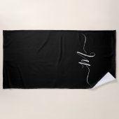 Monogramme blanc noir moderne Première serviette d (Devant)