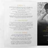 Monogramme blanc or noir repas mariage RSVP carte (Intérieur en premier)