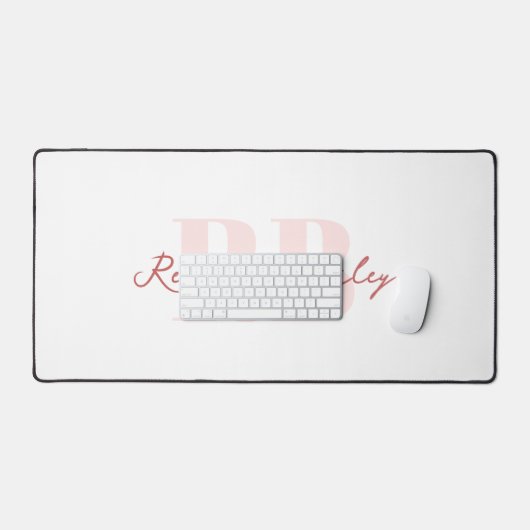 Monogramme blanc rose minimal (Clavier et souris)
