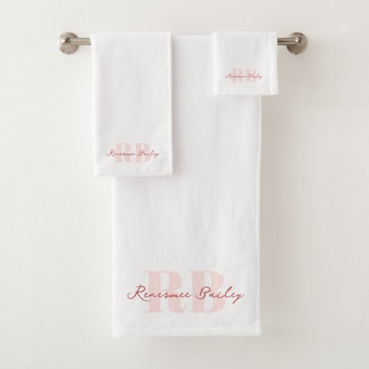 Monogramme blanc rose minimaliste (En situation)