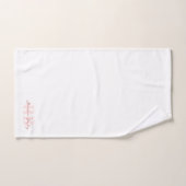 Monogramme blanc rose minimaliste (Serviette à main)