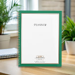 Monogramme blanc vert simple<br><div class="desc">Ce design apporte un style moderne et professionnel à votre marque d'affaires. Votre nom d'entreprise est mis en valeur avec élégance dans un cadre doré magnifique. Facilement personnalisable pour inclure vos détails d'entreprise.</div>