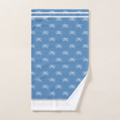 Monogramme Bleu Aquarelle Crabe Côtière Nautique (Serviette à main)